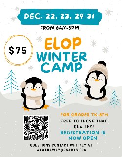 ELOP Winter Camp, 12/22, 23, 29-31